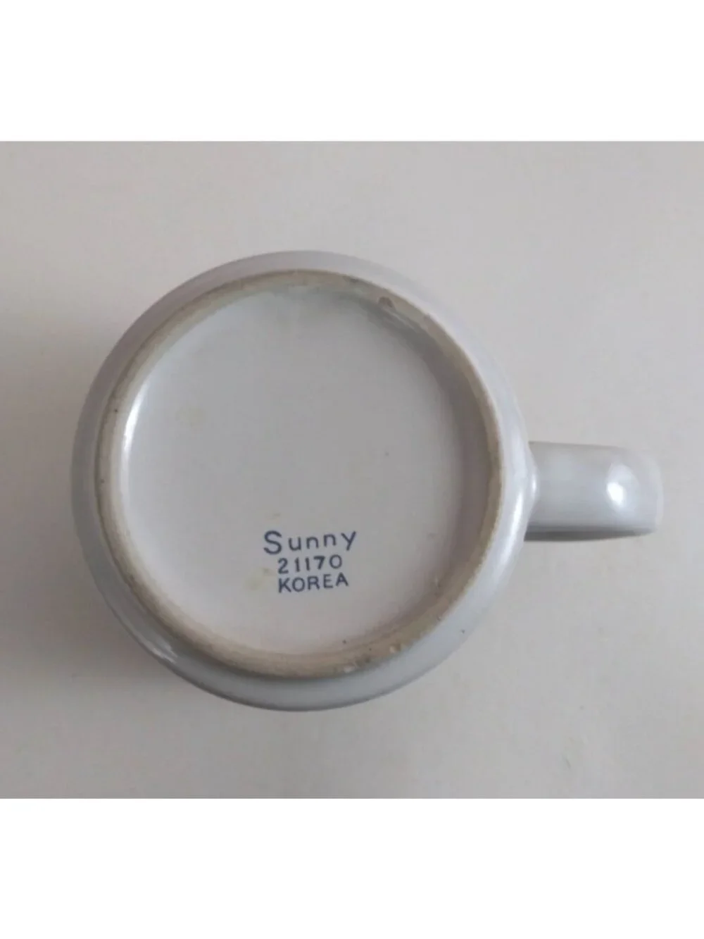 Vintage 1986 RAB Sunnycraft Pig Out Blue Bows & Cute Pigs Coffee Cup Korea